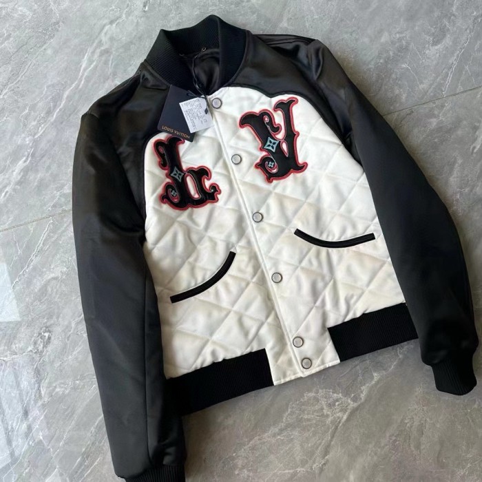 NIGO Louis Vuitton Men's Autumn and Winter Color Blocking Letter Logo Embroidery Single Breasted Pilot Long Sleeve Jacket #nigo73238