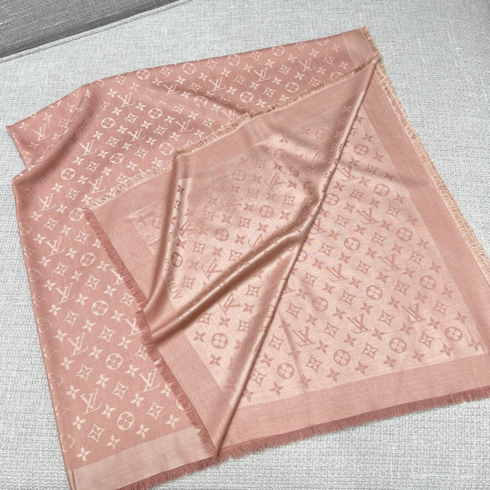 NIGO Louis Vuitton Women's Solid Color Logo Monogram Jacquard Wool Shawl Scarf #nigo73233
