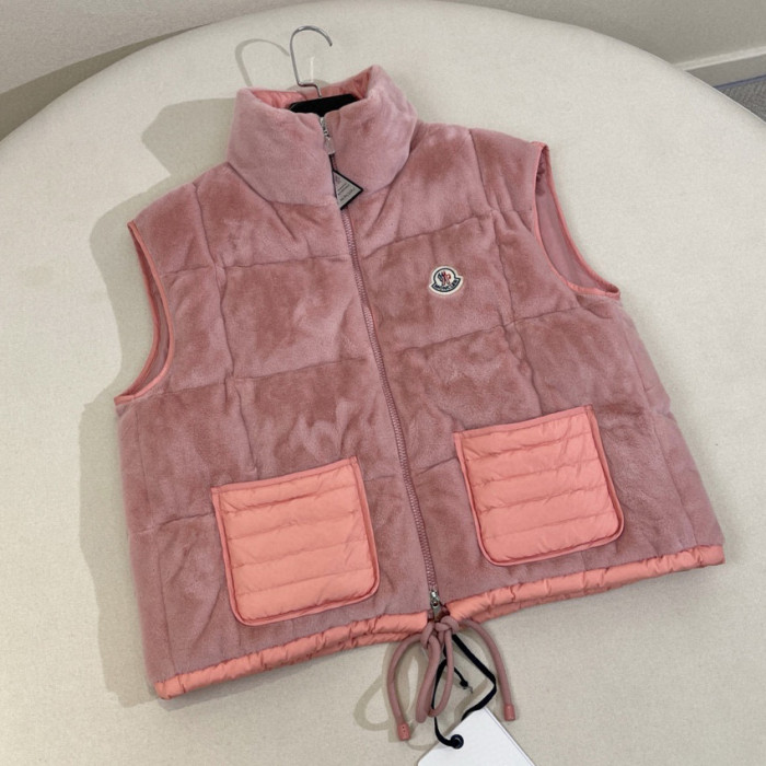 NIGO Moncler Women's Autumn and Winter Solid Color Embroidery Logo Zipper Drawstring Hem Puffer Down Vest Jacket #nigo73235
