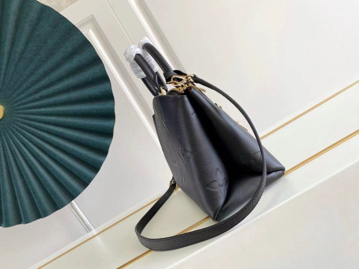 NIGO Louis Vuitton Women's Black Classic Logo Printed Grained Cowhide Shoulder Handbag Bag Bags #nigo73229