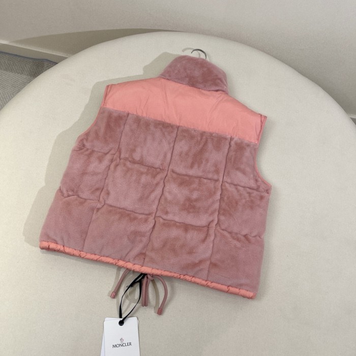 NIGO Moncler Women's Autumn and Winter Solid Color Embroidery Logo Zipper Drawstring Hem Puffer Down Vest Jacket #nigo73235