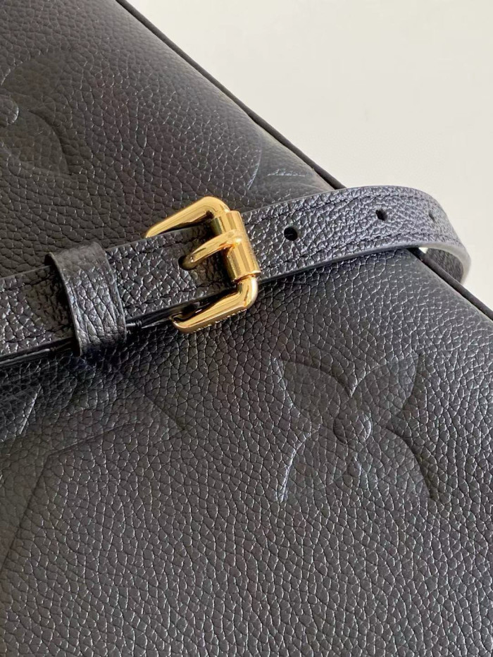 NIGO Louis Vuitton Women's Black Classic Logo Printed Grained Cowhide Shoulder Handbag Bag Bags #nigo73229