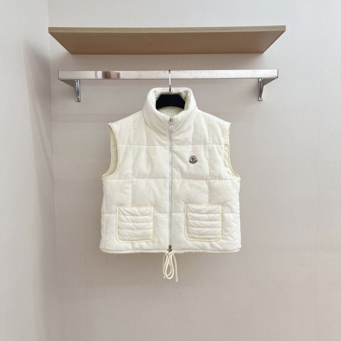 NIGO Moncler Women's Autumn and Winter Solid Color Embroidery Logo Zipper Drawstring Hem Puffer Down Vest Jacket #nigo73235