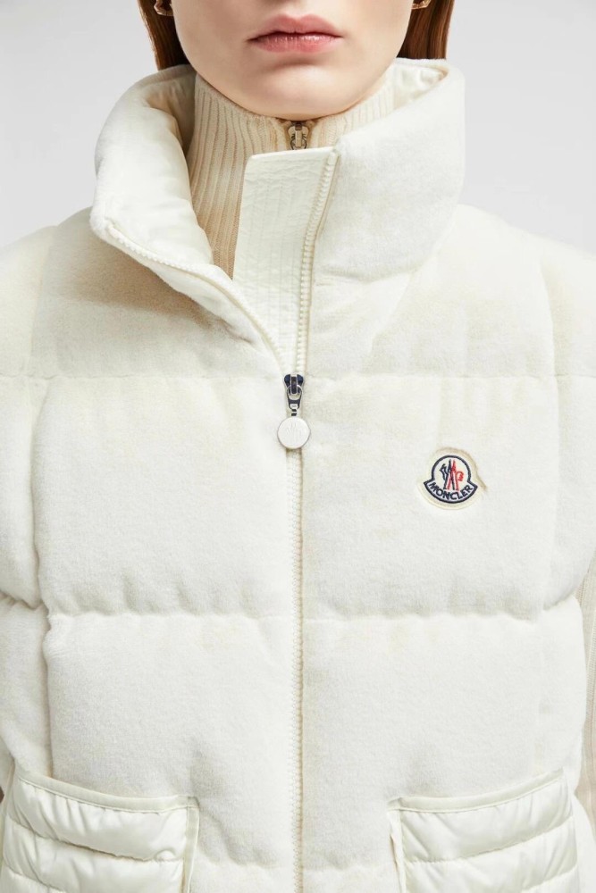NIGO Moncler Women's Autumn and Winter Solid Color Embroidery Logo Zipper Drawstring Hem Puffer Down Vest Jacket #nigo73235