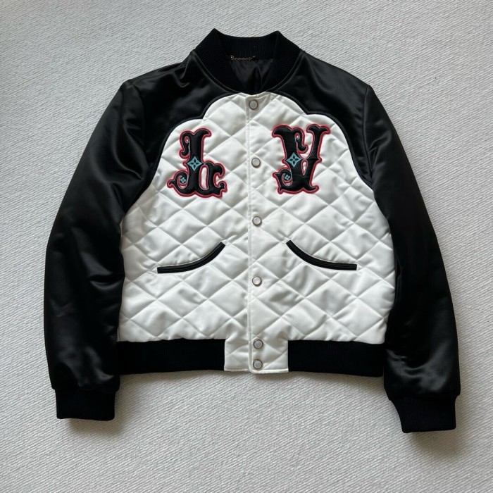 NIGO Louis Vuitton Men's Autumn and Winter Color Blocking Letter Logo Embroidery Single Breasted Pilot Long Sleeve Jacket #nigo73238