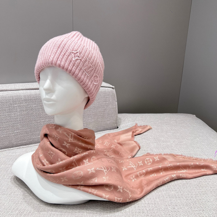 NIGO Louis Vuitton Women's Solid Color Logo Monogram Jacquard Wool Shawl Scarf #nigo73233