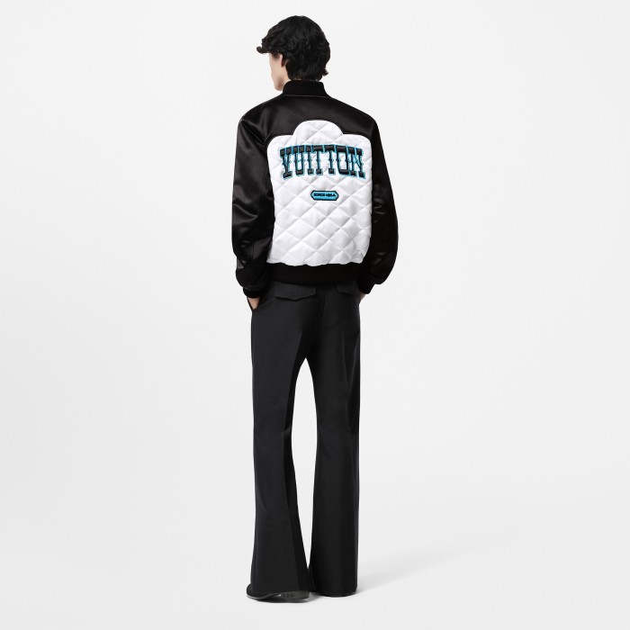 NIGO Louis Vuitton Men's Autumn and Winter Color Blocking Letter Logo Embroidery Single Breasted Pilot Long Sleeve Jacket #nigo73238