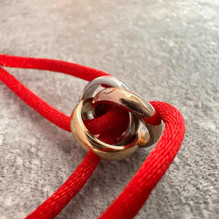 NIGO Cartier Men's Women's 18K White Gold, Yellow Gold, Rose Gold Triple Ring Stacking Fashion Casual TRINITY Bracelet Jewelry #nigo71637