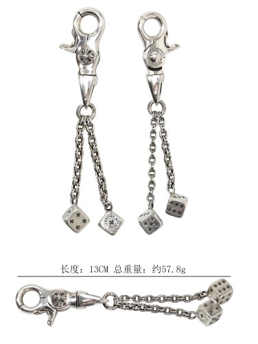NIGO Chrome Hearts Vintage Men Women 925 Silver Keychain Chain Dice High Street Hip Hop Pendant Accessories #nigo71653