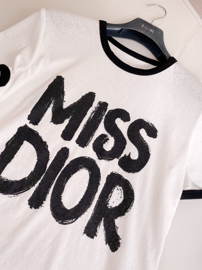 NIGO Dior Women's Summer Solid Color Logo Letter Printed Round Neck Short Sleeve T-Shirt #nigo73248