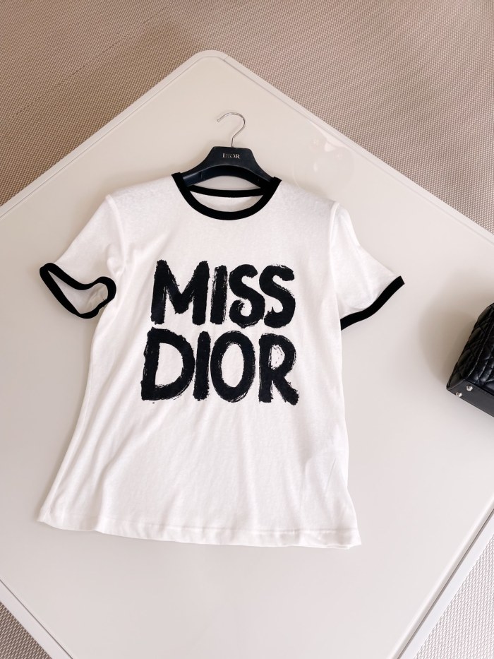 NIGO Dior Women's Summer Solid Color Logo Letter Printed Round Neck Short Sleeve T-Shirt #nigo73248
