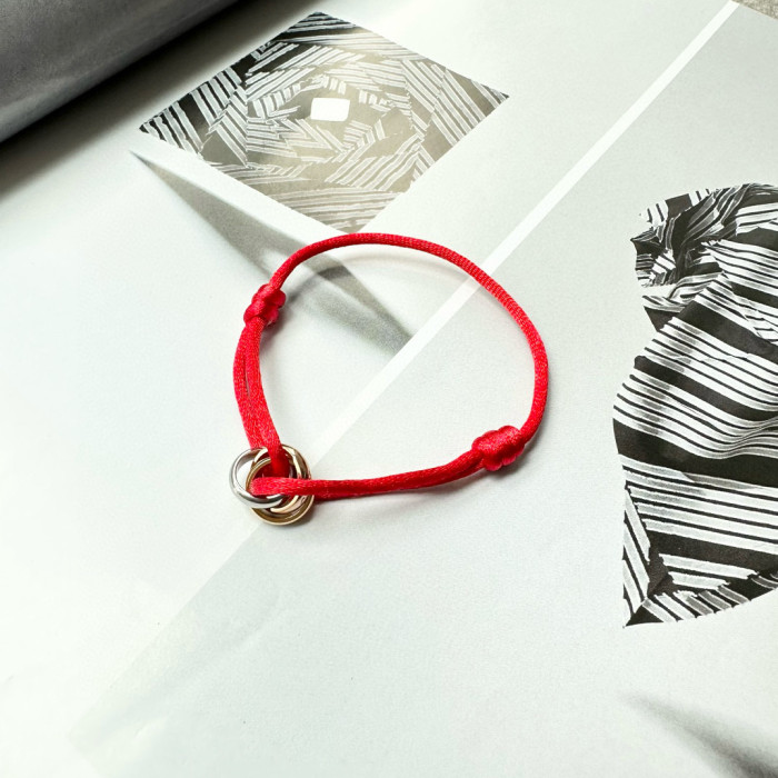 NIGO Cartier Men's Women's 18K White Gold, Yellow Gold, Rose Gold Triple Ring Stacking Fashion Casual TRINITY Bracelet Jewelry #nigo71637