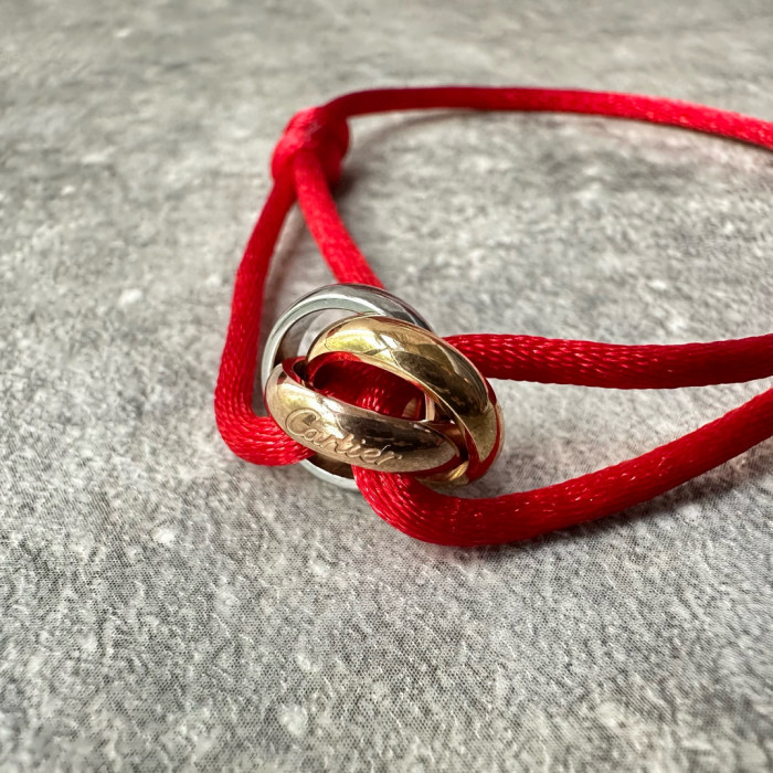 NIGO Cartier Men's Women's 18K White Gold, Yellow Gold, Rose Gold Triple Ring Stacking Fashion Casual TRINITY Bracelet Jewelry #nigo71637