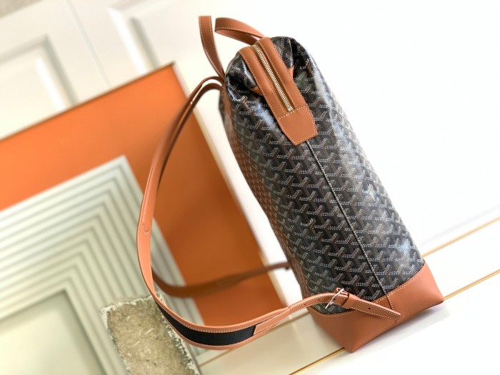 NIGO Goyard Men's And Women's Old Flower Full Print Zipper Closure Strap Canvas Leather Backpack Shoulder Bag Bags #nigo73251