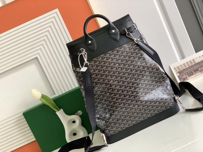 NIGO Goyard Men's And Women's Old Flower Full Print Zipper Closure Strap Canvas Leather Backpack Shoulder Bag Bags #nigo73252