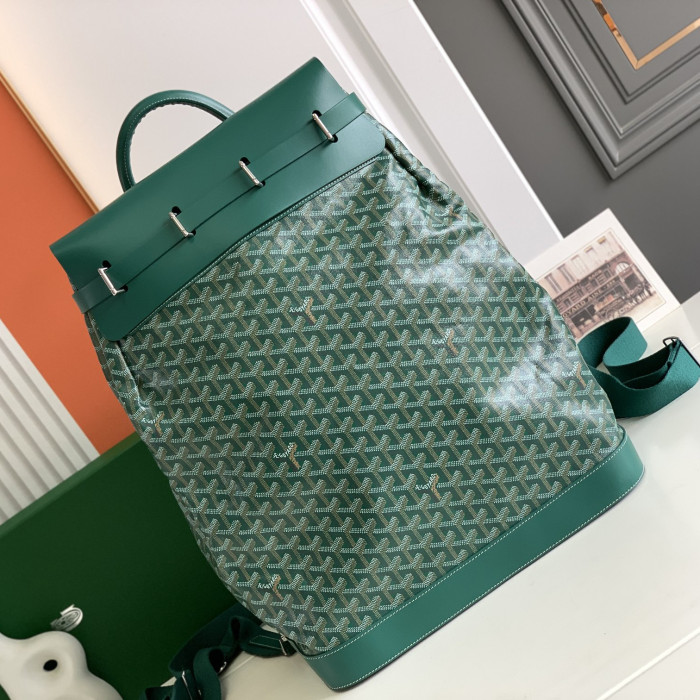 NIGO Goyard Men's And Women's Old Flower Full Print Zipper Closure Strap Canvas Leather Backpack Shoulder Bag Bags #nigo73252