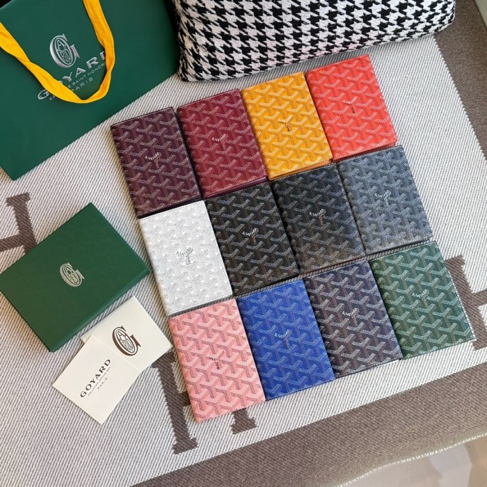 NIGO GOYARD Men's and Women's Old Flower Full Print Flap Pocket Canvas Patchwork Leather Card Case Passport Case Bag Bags #nigo73253