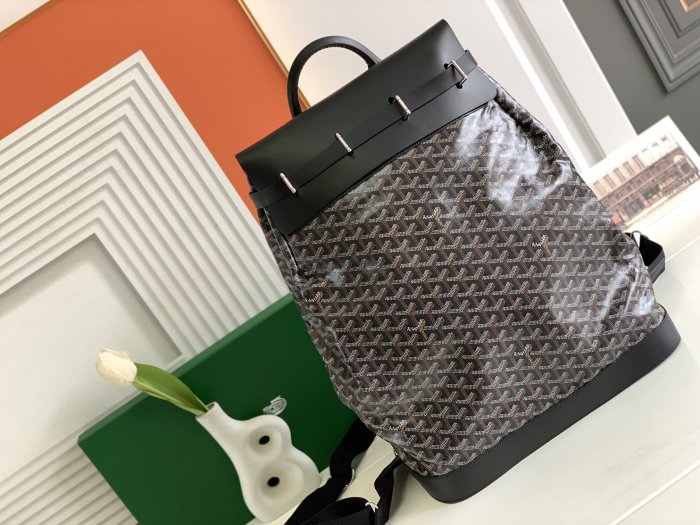 NIGO Goyard Men's And Women's Old Flower Full Print Zipper Closure Strap Canvas Leather Backpack Shoulder Bag Bags #nigo73252