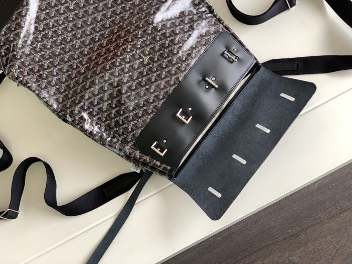 NIGO Goyard Men's And Women's Old Flower Full Print Zipper Closure Strap Canvas Leather Backpack Shoulder Bag Bags #nigo73252