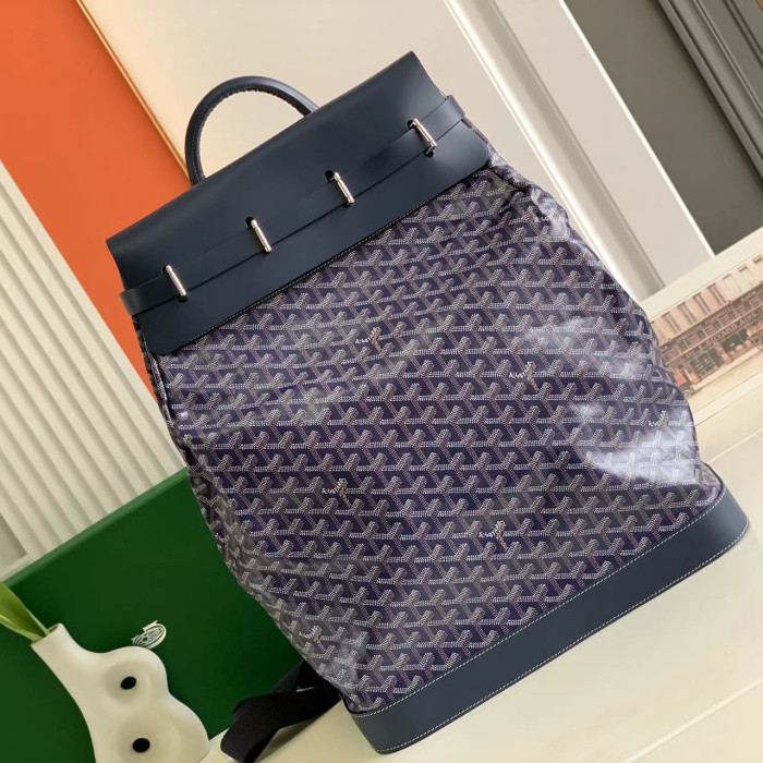 NIGO Goyard Men's And Women's Old Flower Full Print Zipper Closure Strap Canvas Leather Backpack Shoulder Bag Bags #nigo73252