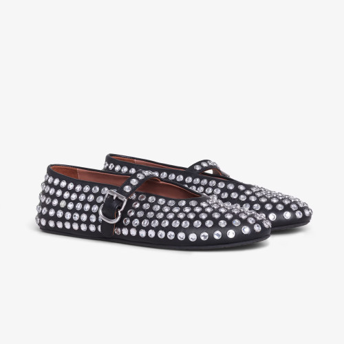 NIGO Women's Spring And Summer Solid Color Rhinestone Fashion Casual Leather Ballet Shoes #nigo73259
