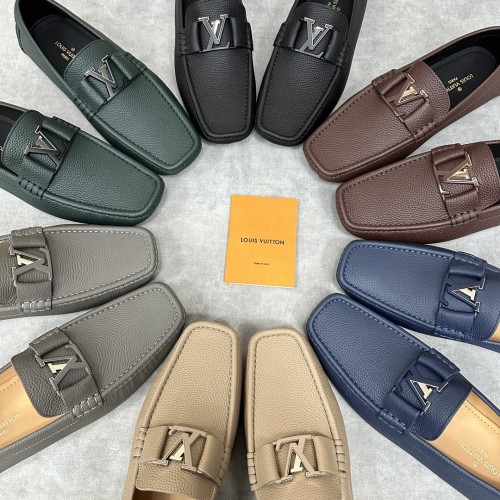 NIGO Louis Vuitton Driver Moccasin Shoes Men's Solid Colour Driving Shoes Temperament Fashion Casual Cowhide Flat Shoes  #nigo71658