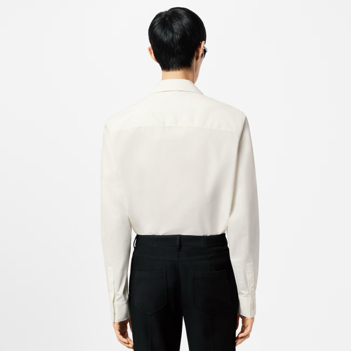 NIGO Louis Vuitton Men's Spring And Fall White Letters Logo Embroidery Single Breasted Long Sleeved Shirt #nigo73264