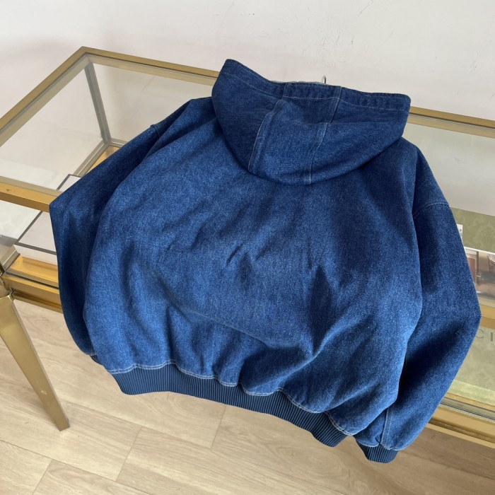 NIGO Dior Men's Spring And Fall Navy Blue Letter Print Zipper Hooded Long Sleeve Jacket #nigo73271