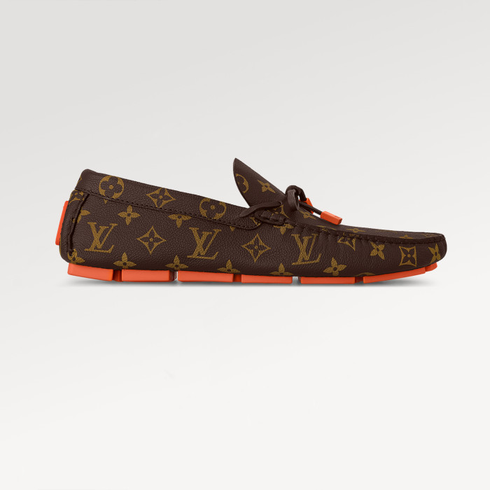 NIGO Louis Vuitton DRIVER Moccasin Shoes Men's Printed Lace Up Temperament Fashion Casual Cowhide Flat Shoes  #nigo71658