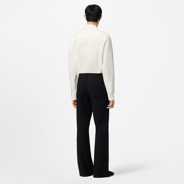 NIGO Louis Vuitton Men's Spring And Fall White Letters Logo Embroidery Single Breasted Long Sleeved Shirt #nigo73264