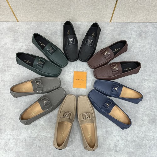 NIGO Louis Vuitton Driver Moccasin Shoes Men's Solid Colour Driving Shoes Temperament Fashion Casual Cowhide Flat Shoes  #nigo71658