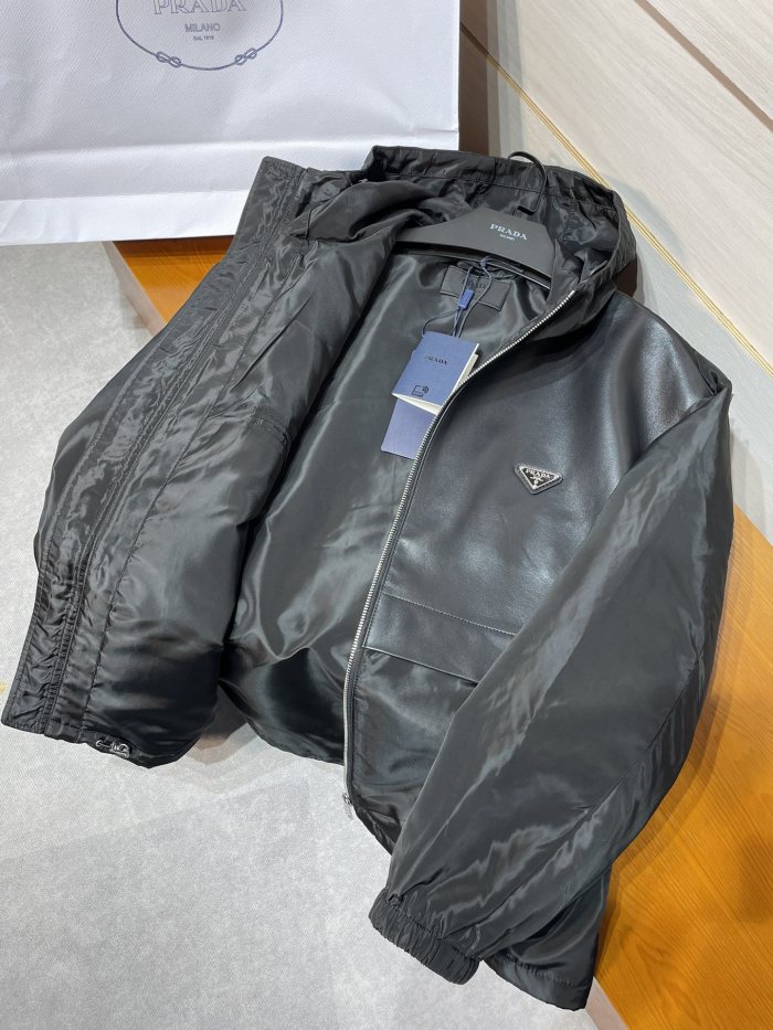 NIGO Prada Men's Spring and Fall Black Logo Patchwork High Collar Zipper Jacket #nigo73282