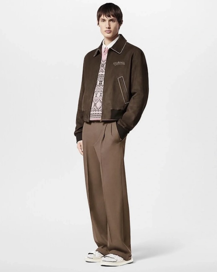 NIGO Louis Vuitton Men's Spring & Autumn Solid Color Button Mid Waist Straight Leg Casual Pants #nigo73274