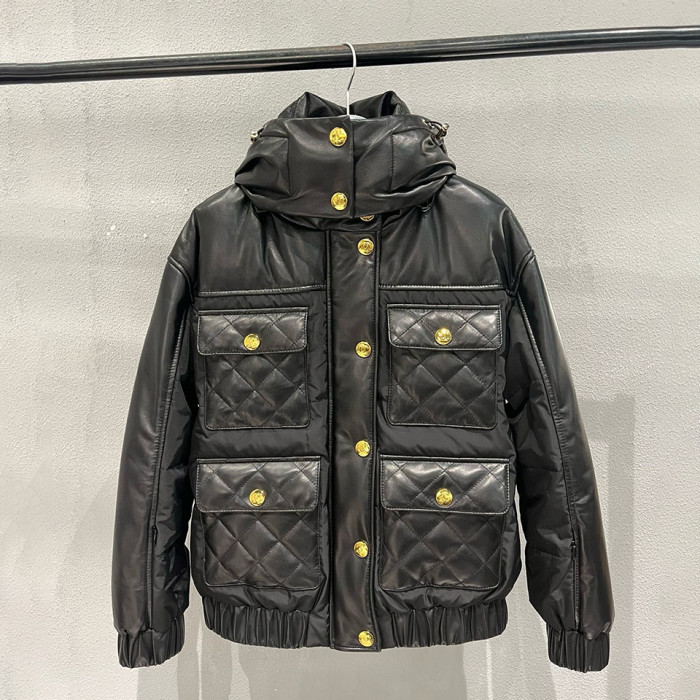NIGO Chanel Women's Spring, Autumn And Winter Zipper Solid Color Single-Breasted Long-Sleeved Hooded Jacket Sheepskin Down Jacket Ngvp #nigo9342