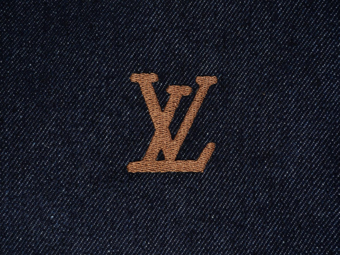 NIGO Louis Vuitton Men's Spring And Fall Dark Blue Monogrammed Embroidered Single-breasted Button Lapel Loose Casual Denim Long-sleeved Jacket Flared Jeans Pants Set Suit #nigo73275