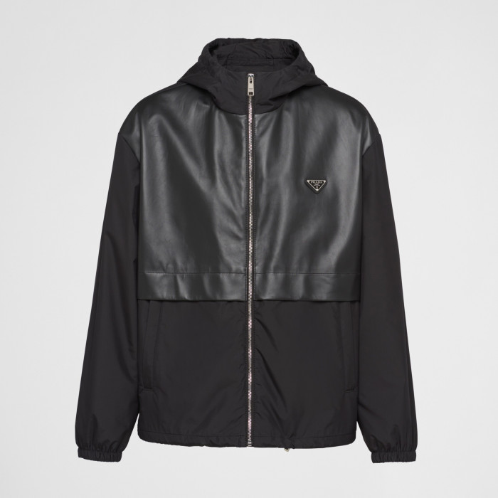 NIGO Prada Men's Spring and Fall Black Logo Patchwork High Collar Zipper Jacket #nigo73282
