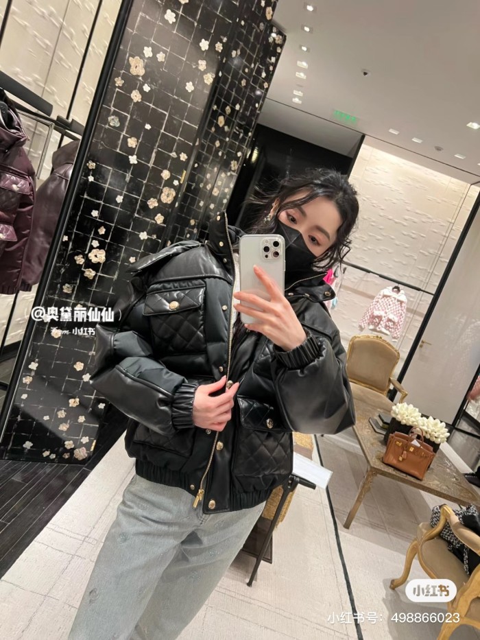NIGO Chanel Women's Spring, Autumn And Winter Zipper Solid Color Single-Breasted Long-Sleeved Hooded Jacket Sheepskin Down Jacket Ngvp #nigo9342