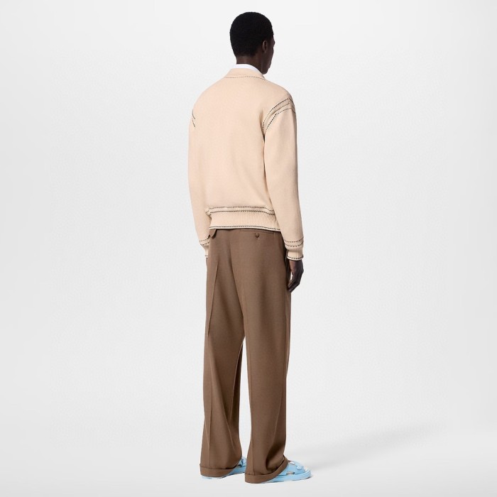 NIGO Louis Vuitton Men's Spring & Autumn Solid Color Button Mid Waist Straight Leg Casual Pants #nigo73274