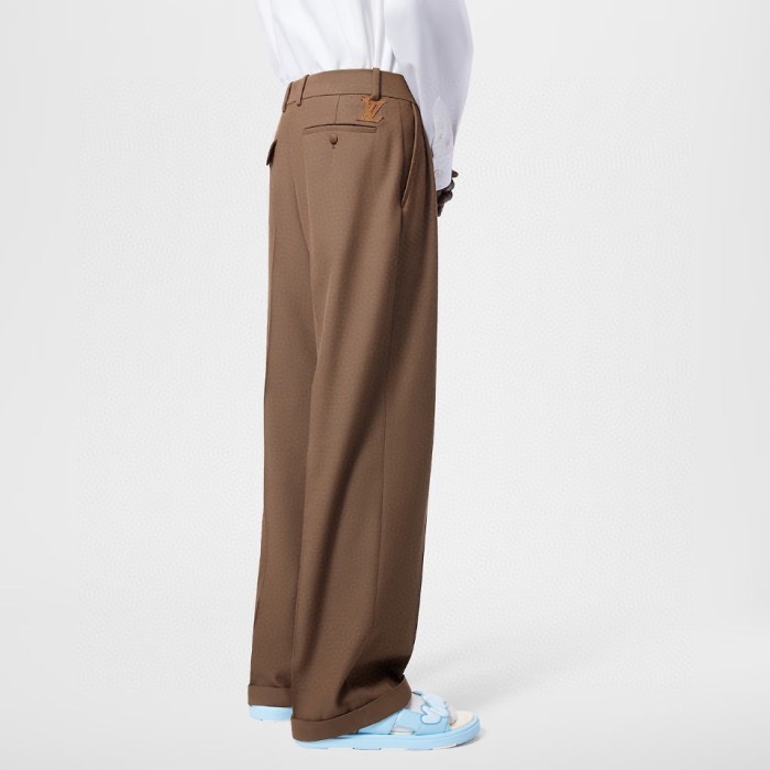 NIGO Louis Vuitton Men's Spring & Autumn Solid Color Button Mid Waist Straight Leg Casual Pants #nigo73274