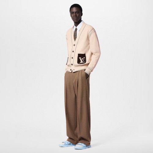 NIGO Louis Vuitton Men's Spring & Autumn Solid Color Button Mid Waist Straight Leg Casual Pants #nigo73274