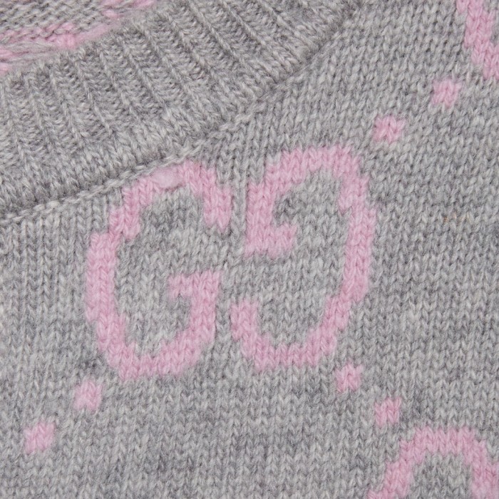 NIGO Gucci Women's Fall And Winter Double G Knit Round Neck Single Breasted Long Sleeved Jacket Sweater #nigo73276