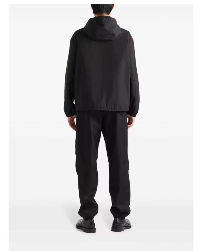 NIGO Prada Men's Spring and Fall Black Logo Patchwork High Collar Zipper Jacket #nigo73282