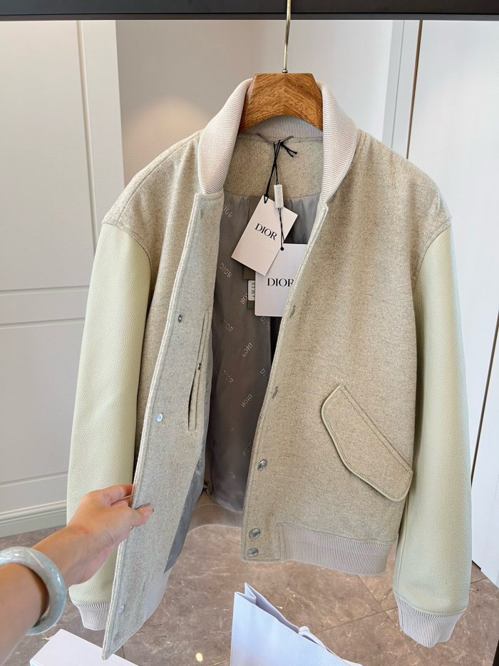NIGO Dior Men's Spring and Autumn Beige Patchwork Logo Pattern Single Breasted Long Sleeve Jacket #nigo73288