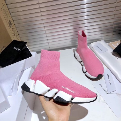 NIGO Balenciaga SPEED 2.0 Women's Monochrome Knitted Fabric Sneakers Patchwork Colour Round Toe High Top Shoes Fashion Casual Sneakers #nigo71662