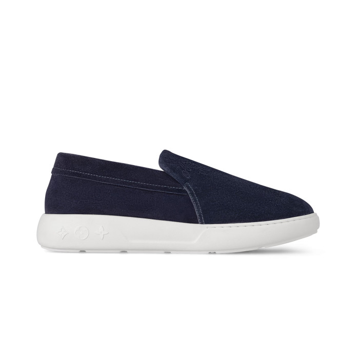NIGO Louis Vuitton Men's All Season Solid Color Leather Round Toe Over Toe Suede Loafers Shoes #nigo73292