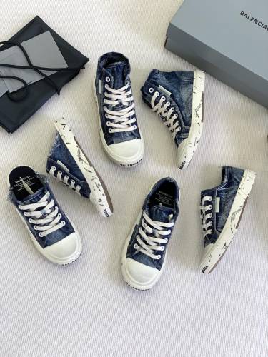 NIGO Balenciaga Funky Cool Cowboy Canvas Shoes High Street Hip Hop Retro Old Dirty Shoes Men Women Lace Up Shoes #nigo71659