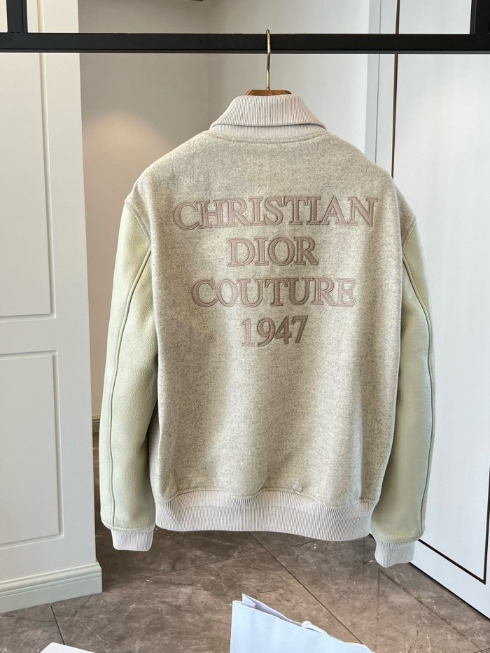 NIGO Dior Men's Spring and Autumn Beige Patchwork Logo Pattern Single Breasted Long Sleeve Jacket #nigo73288