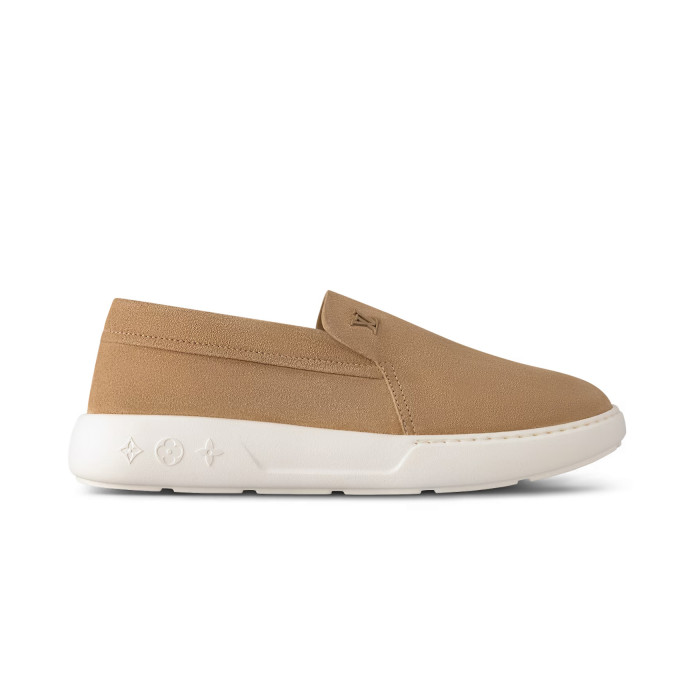 NIGO Louis Vuitton Men's All Season Solid Color Leather Round Toe Over Toe Suede Loafers Shoes #nigo73292