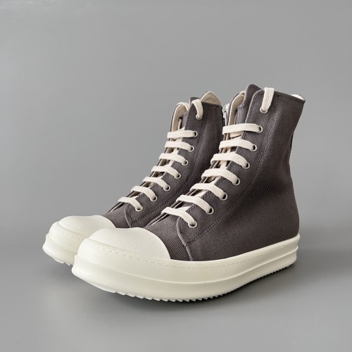 NIGO Rick Owens Drkshdw Classic Solid Colour Canvas High Top Lace Up White Head Men Women Casual Fashion Hundred Zip Couple Shoes #nigo71661