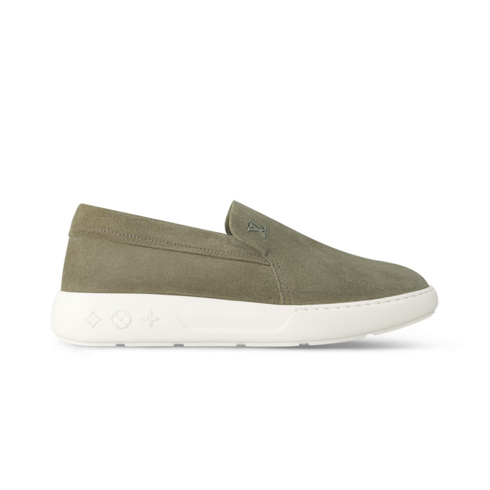NIGO Louis Vuitton Men's All Season Solid Color Leather Round Toe Over Toe Suede Loafers Shoes #nigo73292